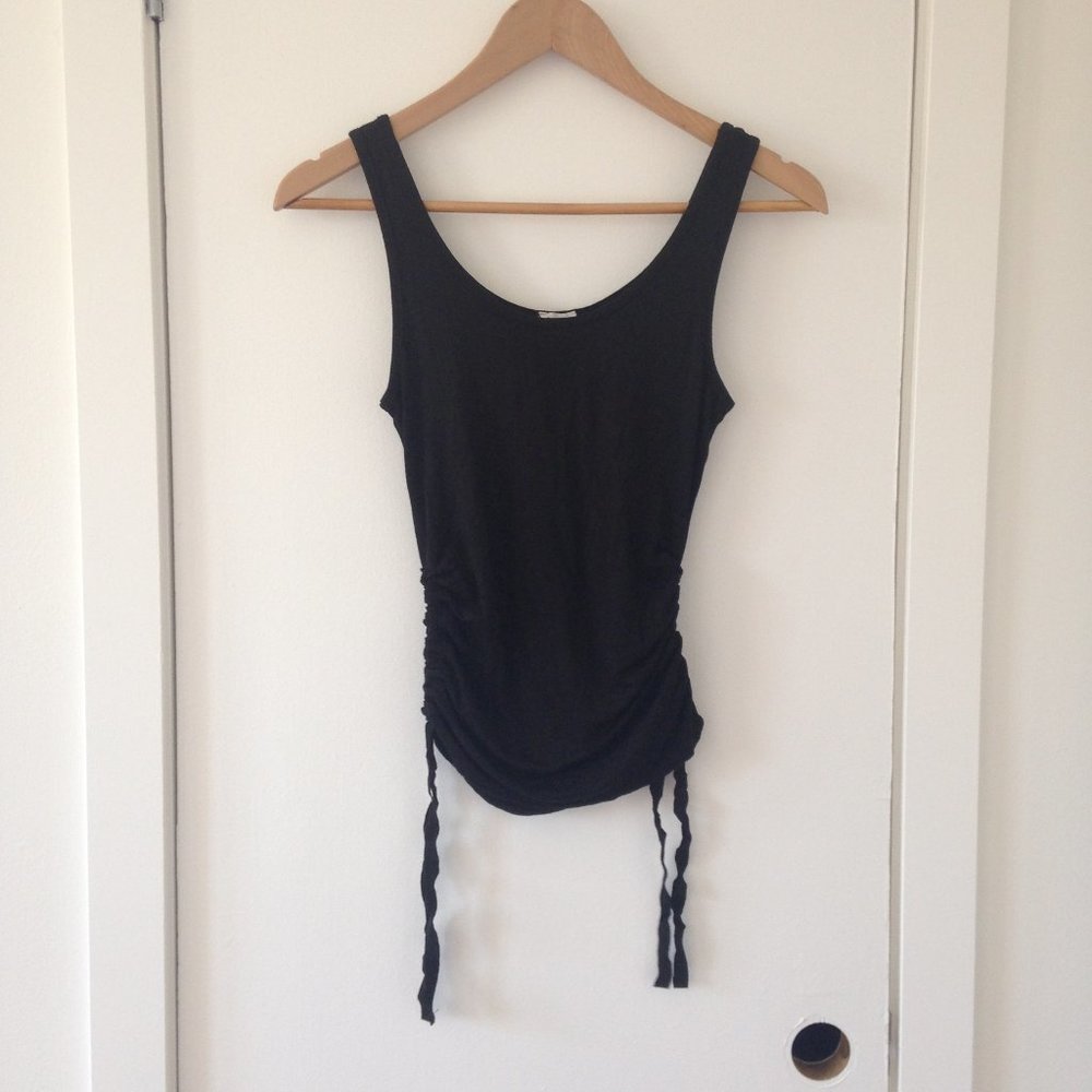 Garage - Black Ruched Tank Top